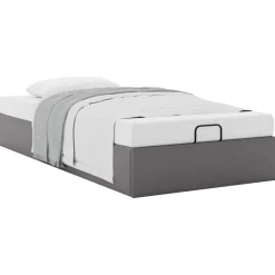 vidaXL Bedframe zonder matras 80x200 cm kunstleer grijs