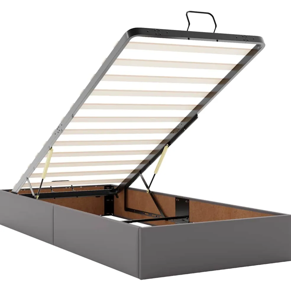 vidaXL Bedframe zonder matras 80x200 cm kunstleer grijs