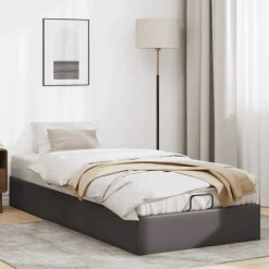 vidaXL Bedframe zonder matras 80x200 cm kunstleer grijs