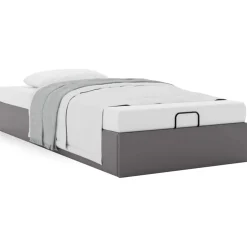 vidaXL Bedframe zonder matras 80x200 cm kunstleer grijs