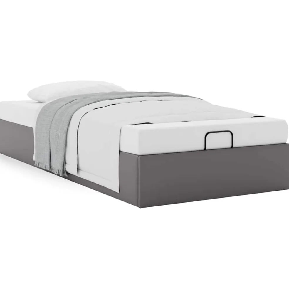 vidaXL Bedframe zonder matras 80x200 cm kunstleer grijs