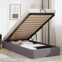 vidaXL Bedframe zonder matras 80x200 cm kunstleer grijs