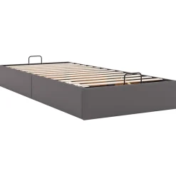 vidaXL Bedframe zonder matras 80x200 cm kunstleer grijs