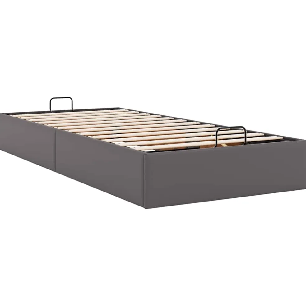 vidaXL Bedframe zonder matras 80x200 cm kunstleer grijs