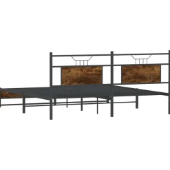 vidaXL Bedframe zonder matras metaal gerookt eikenkleurig 180x200 cm