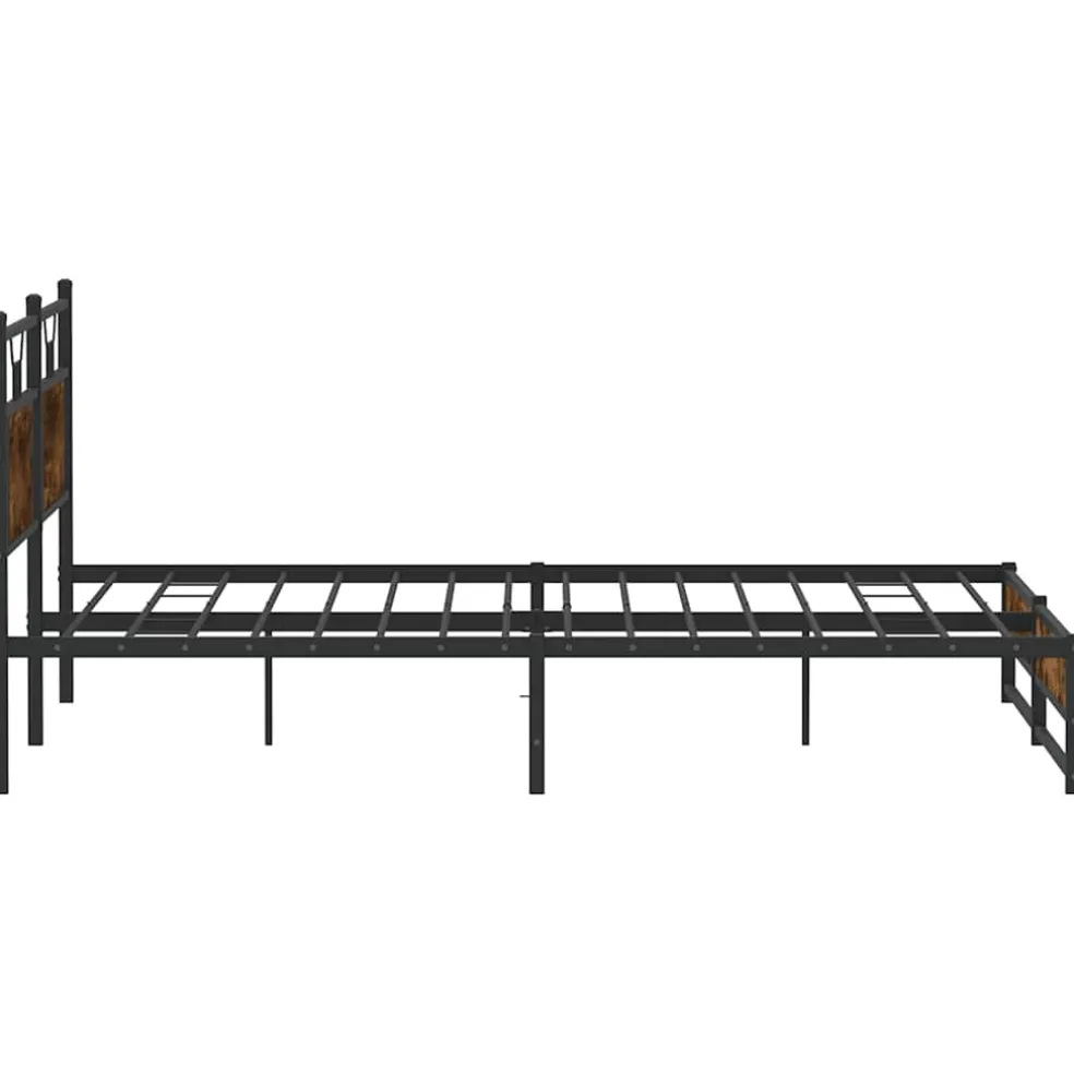 vidaXL Bedframe zonder matras metaal gerookt eikenkleurig 180x200 cm
