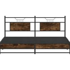 vidaXL Bedframe zonder matras metaal gerookt eikenkleurig 180x200 cm