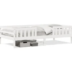 vidaXL Bedframe zonder matras massief grenenhout wit 90x200 cm