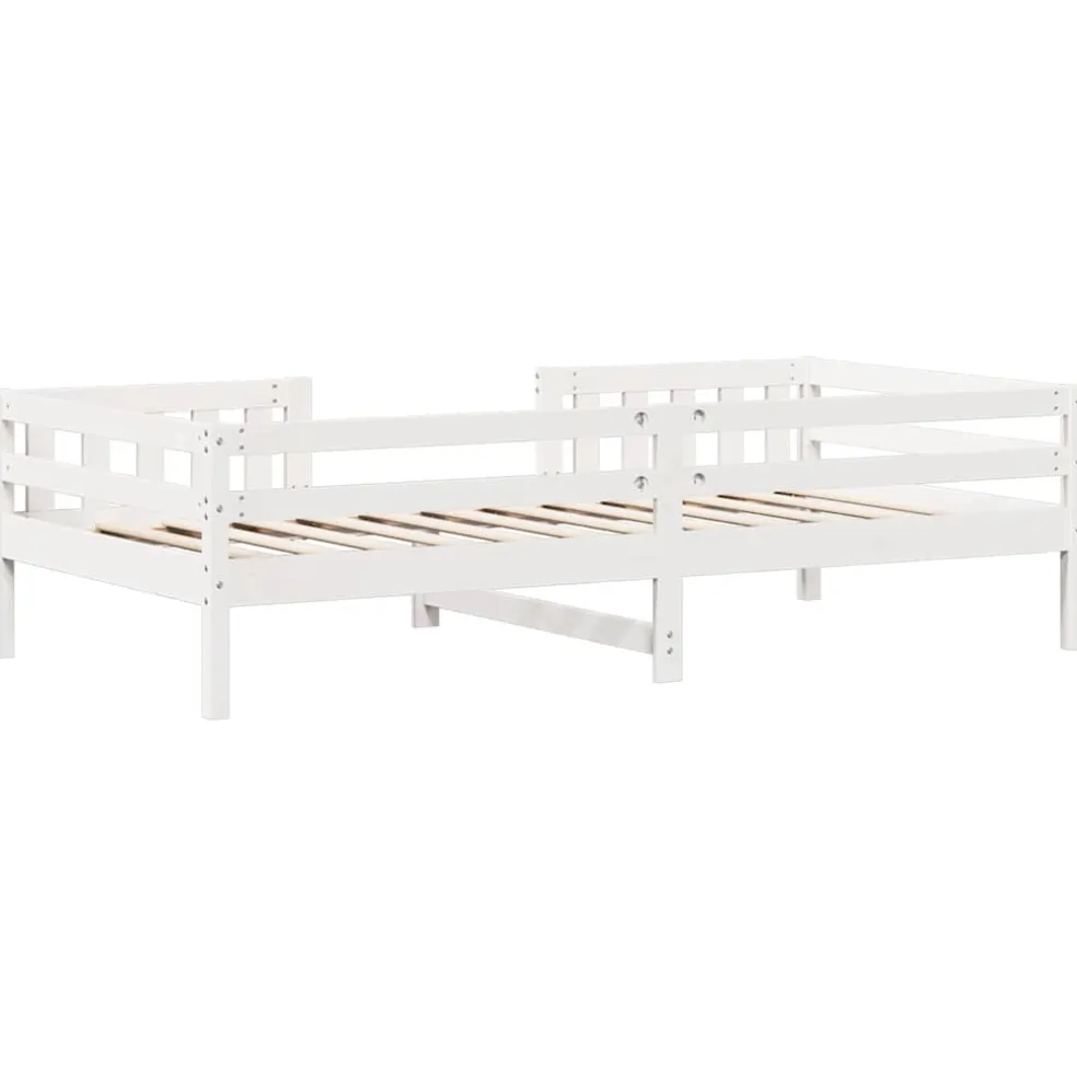 vidaXL Bedframe zonder matras massief grenenhout wit 90x200 cm