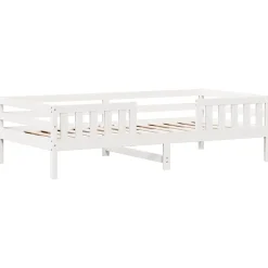 vidaXL Bedframe zonder matras massief grenenhout wit 90x200 cm