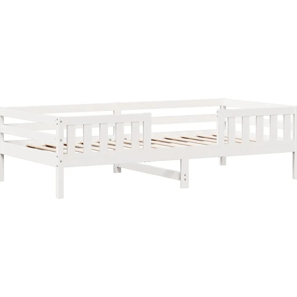 vidaXL Bedframe zonder matras massief grenenhout wit 90x200 cm
