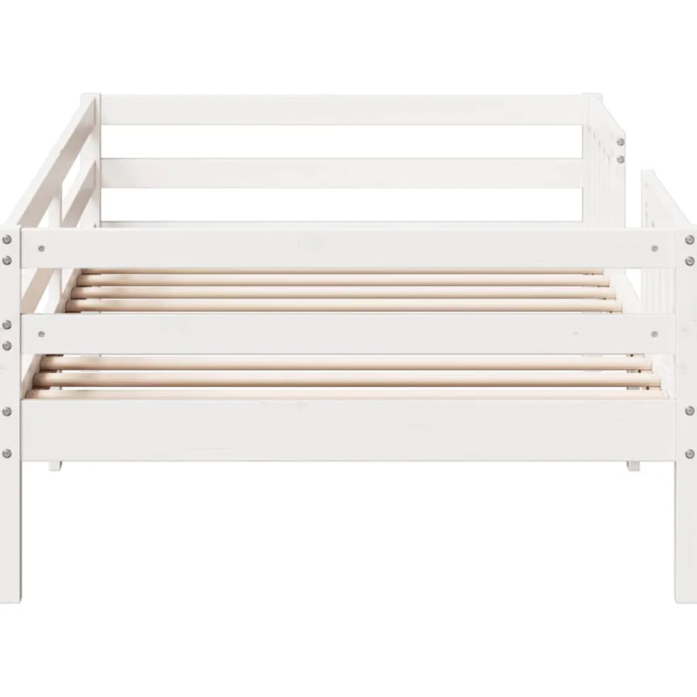 vidaXL Bedframe zonder matras massief grenenhout wit 90x200 cm