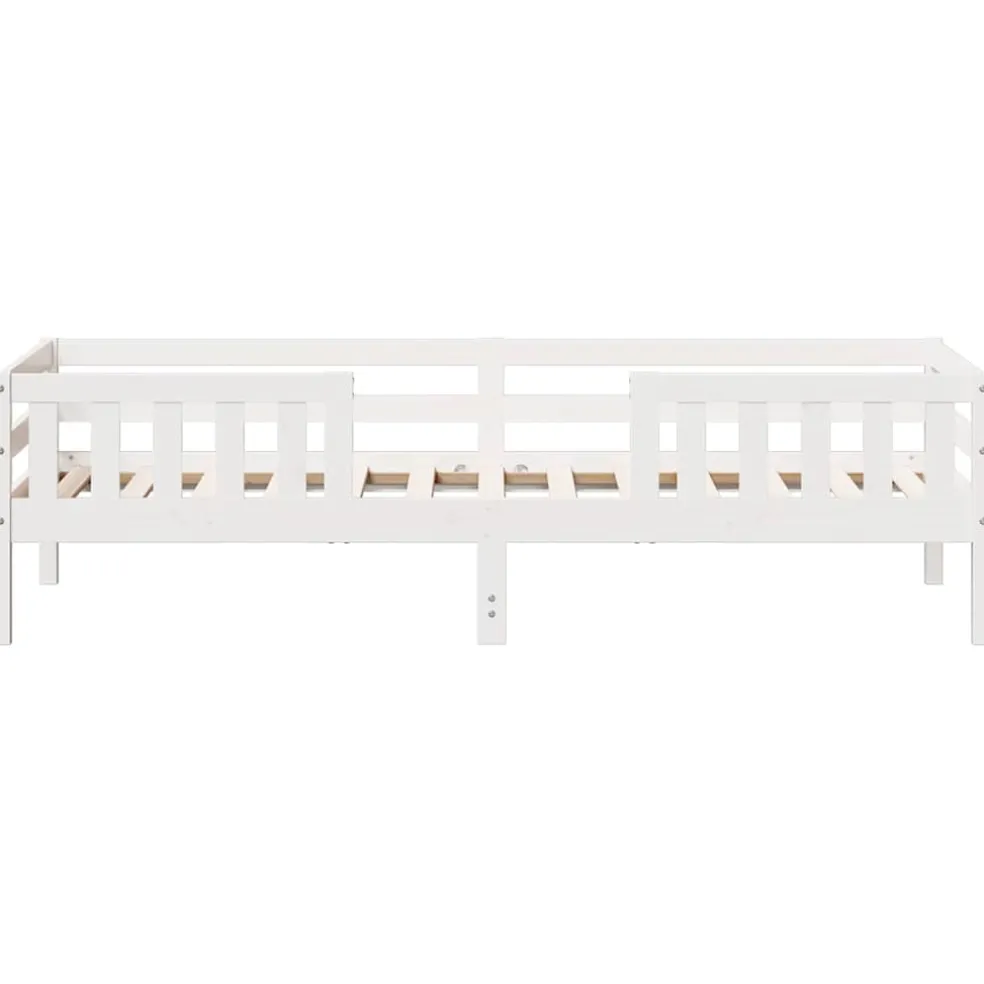 vidaXL Bedframe zonder matras massief grenenhout wit 90x200 cm