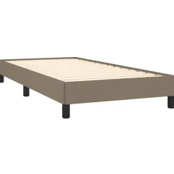 vidaXL Bedframe zonder matras 80x200 cm stof taupe