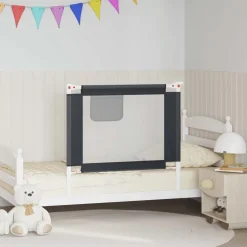 vidaXL Bedhekje peuter 90x25 cm stof donkergrijs