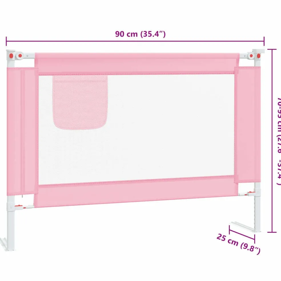 vidaXL Bedhekje peuter 90x25 cm stof roze