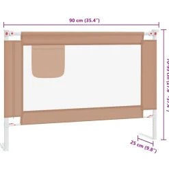 vidaXL Bedhekje peuter 90x25 cm stof taupe