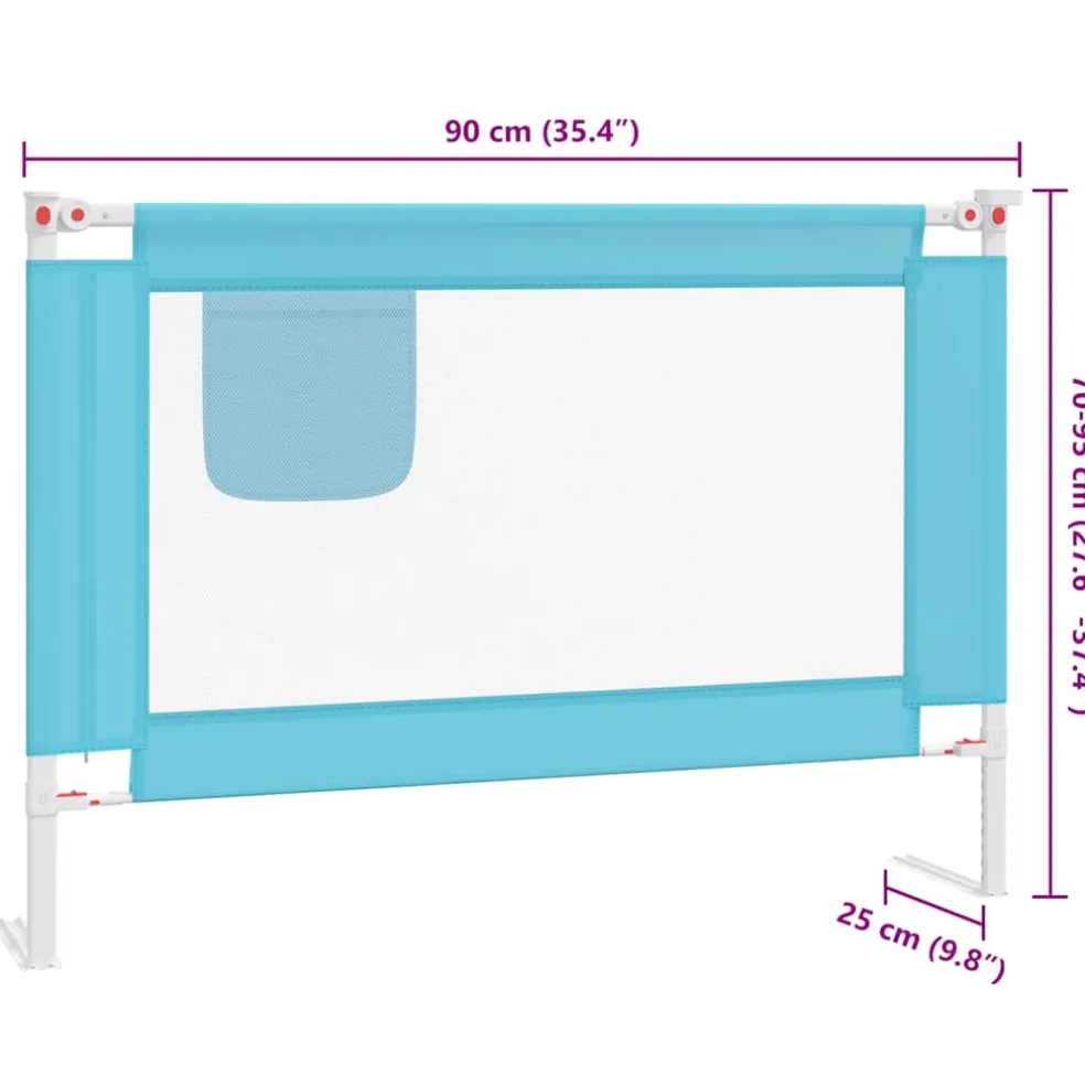 vidaXL Bedhekje peuter 90x25 cm stof blauw