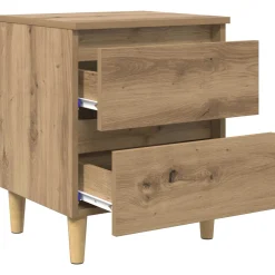 vidaXL Bedkast Artisan Eiken 40 x 35 x 50 cm Bewerkt hout