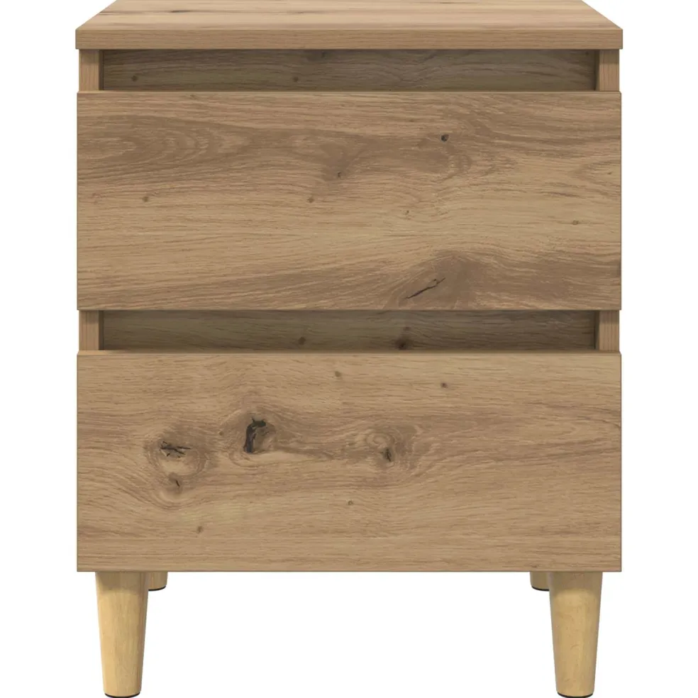 vidaXL Bedkast Artisan Eiken 40 x 35 x 50 cm Bewerkt hout