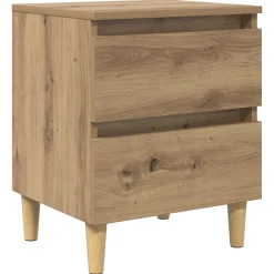 vidaXL Bedkast Artisan Eiken 40 x 35 x 50 cm Bewerkt hout