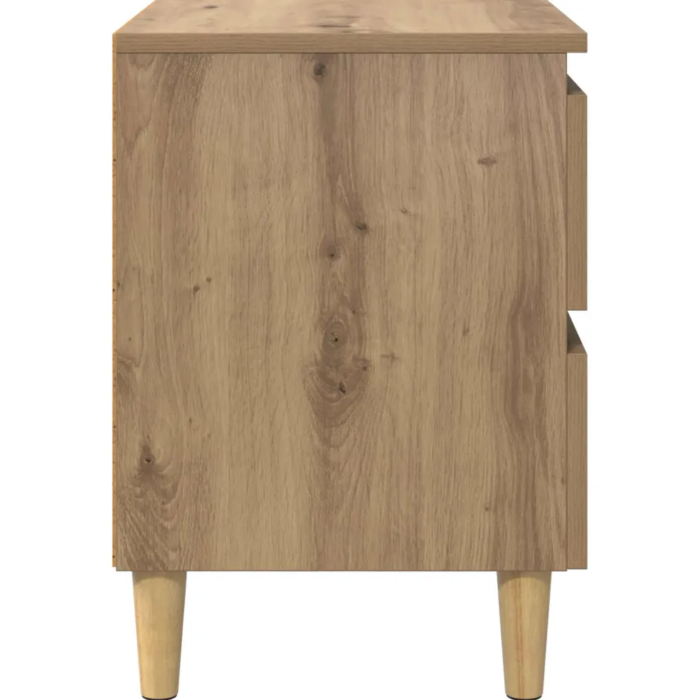 vidaXL Bedkast Artisan Eiken 40 x 35 x 50 cm Bewerkt hout