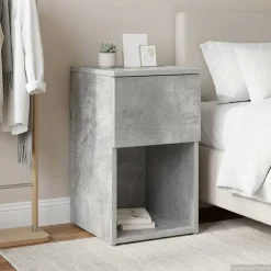 vidaXL Bed kast Betongrijs 29 x 31,5 x 49 cm Bewerkt hout