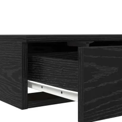vidaXL Bedlades Zwart Eiken 100 x 36,5 x 16,5 cm Bewerkt hout