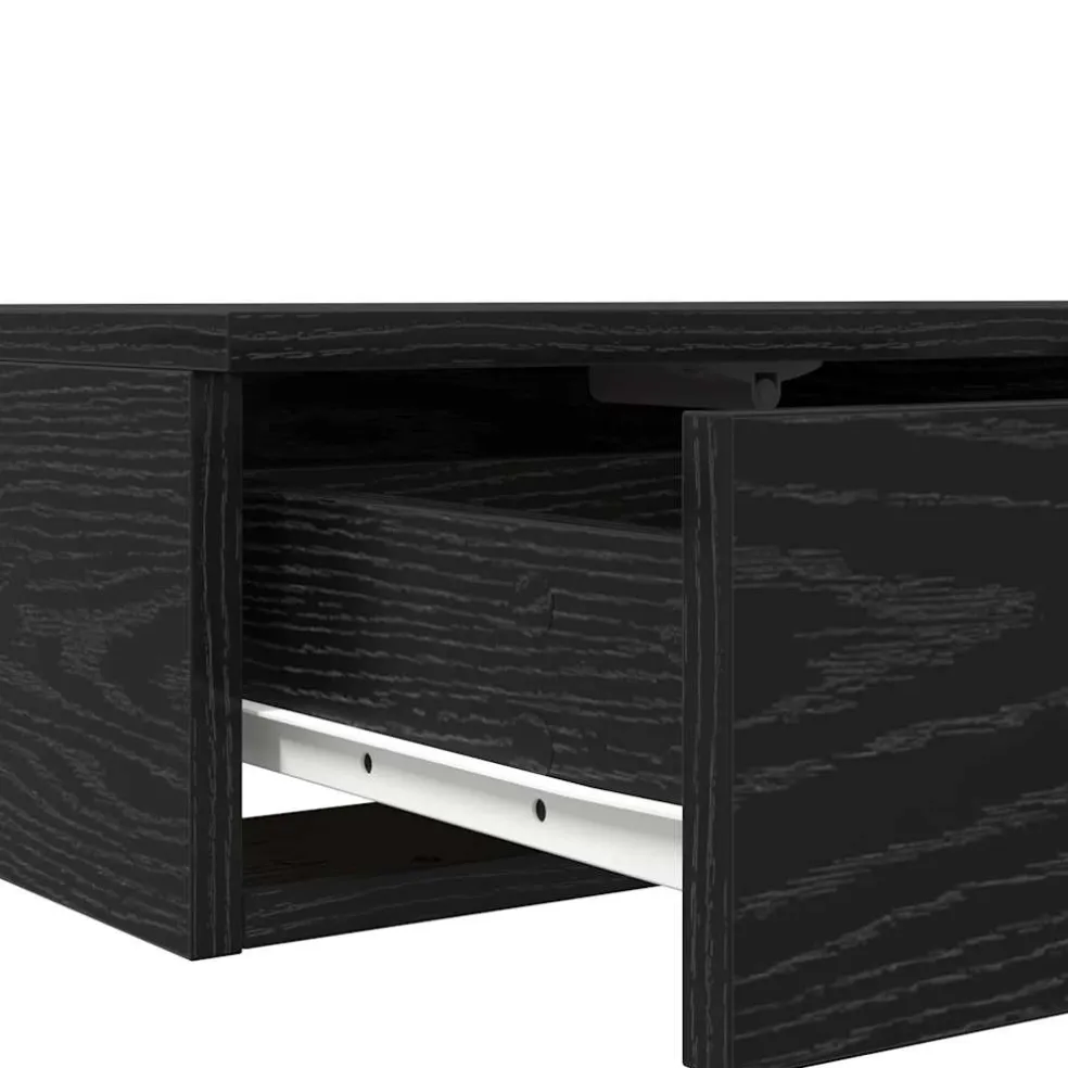 vidaXL Bedlades Zwart Eiken 100 x 36,5 x 16,5 cm Bewerkt hout