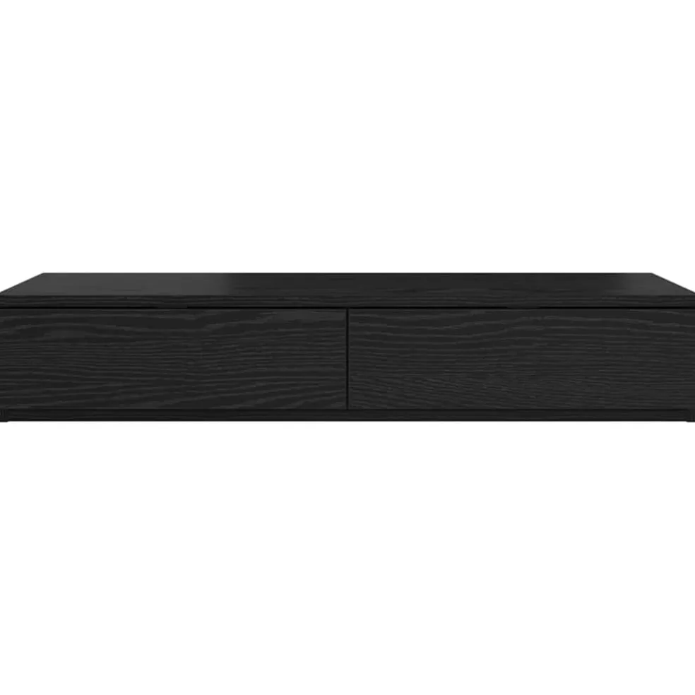 vidaXL Bedlades Zwart Eiken 100 x 36,5 x 16,5 cm Bewerkt hout