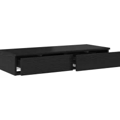 vidaXL Bedlades Zwart Eiken 100 x 36,5 x 16,5 cm Bewerkt hout