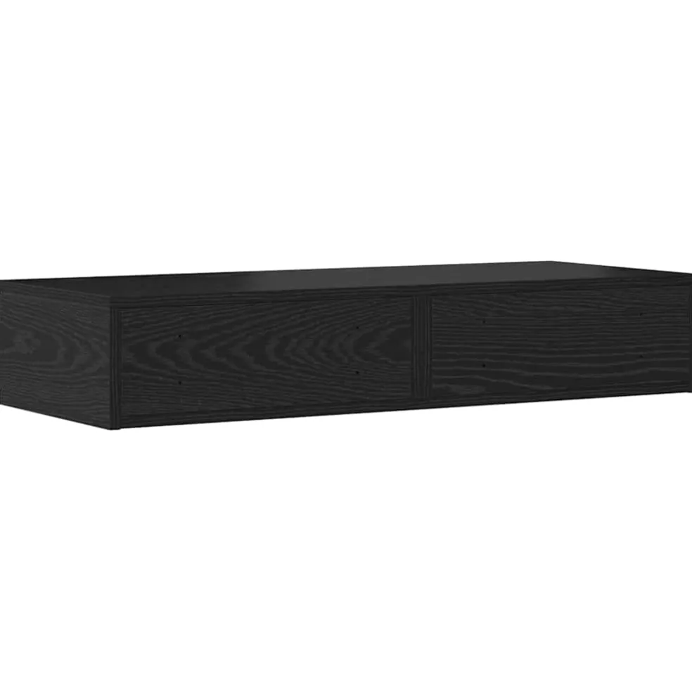 vidaXL Bedlades Zwart Eiken 100 x 36,5 x 16,5 cm Bewerkt hout