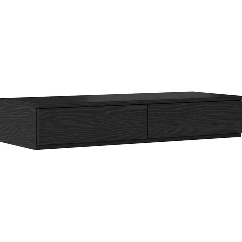 vidaXL Bedlades Zwart Eiken 100 x 36,5 x 16,5 cm Bewerkt hout