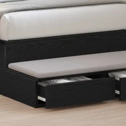 vidaXL Bedlades Zwart Eiken 100 x 36,5 x 16,5 cm Bewerkt hout