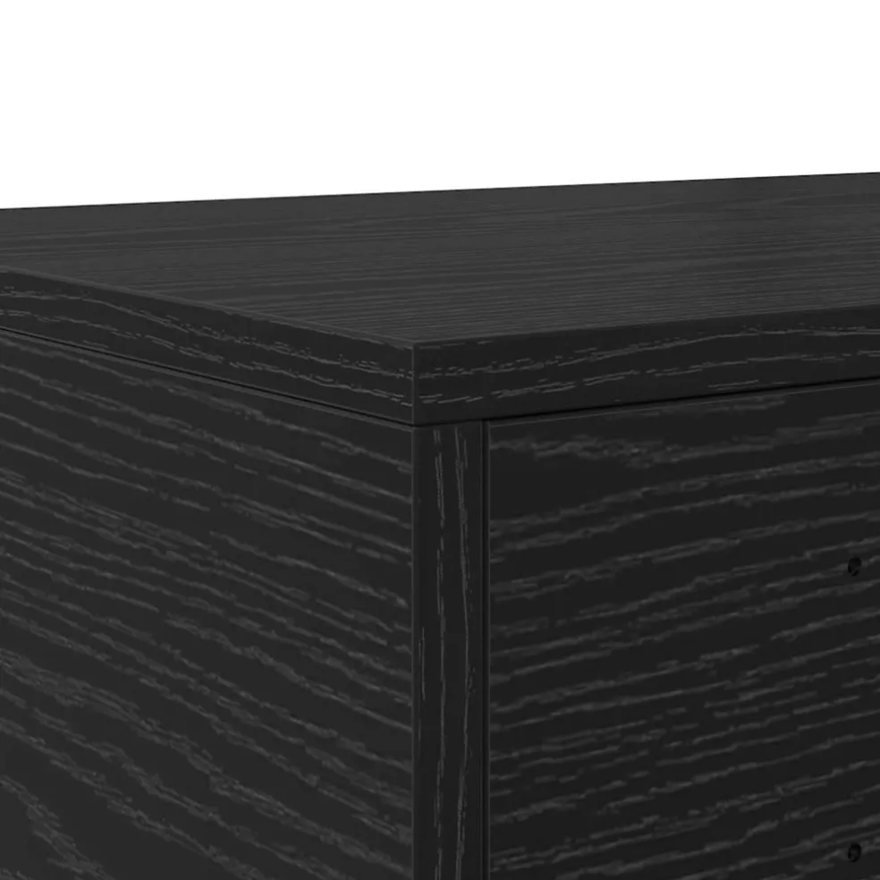 vidaXL Bedlades Zwart Eiken 100 x 36,5 x 16,5 cm Bewerkt hout