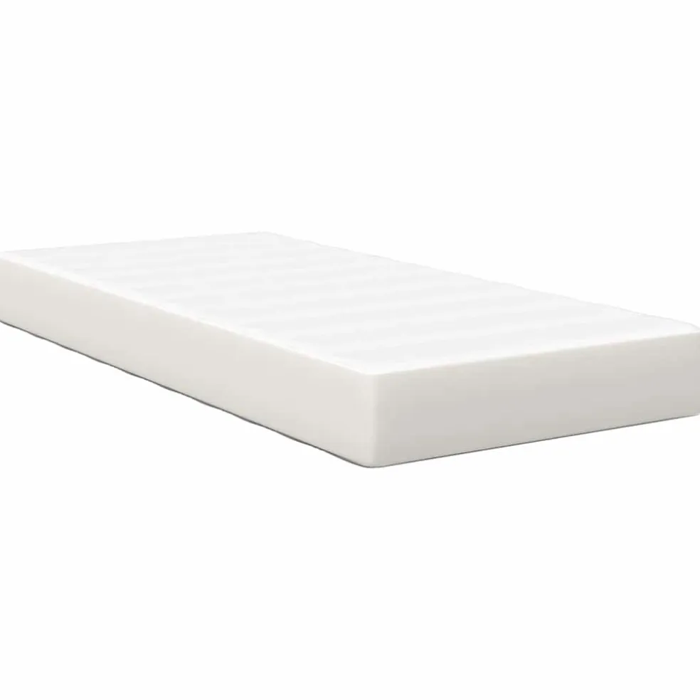 vidaXL Bedmatras met matras Crème 80 x 200 cm Stof