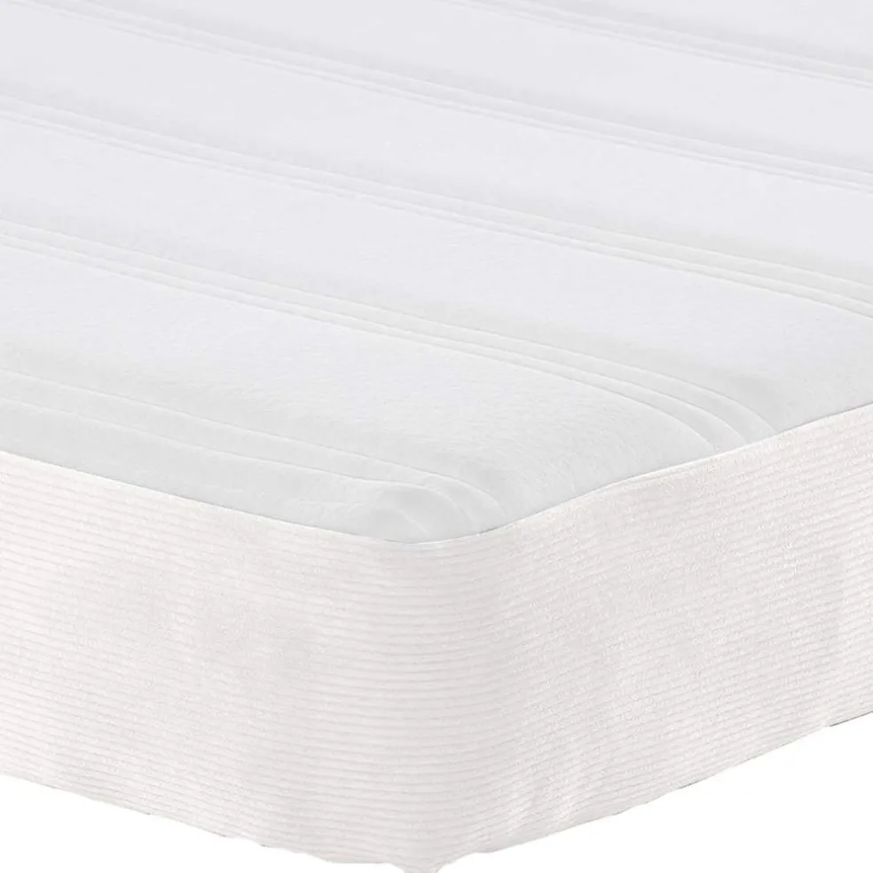 vidaXL Bedmatras met matras Crème 80 x 200 cm Stof