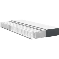 vidaXL Bedmatras met matras Grijs 80 x 200 cm Stof