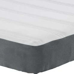 vidaXL Bedmatras met matras Grijs 80 x 200 cm Stof