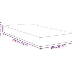 vidaXL Bedmatras met matras Grijs 80 x 200 cm Stof