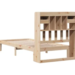 vidaXL Bed met boekenkast zonder matras massief grenenhout 90x200 cm