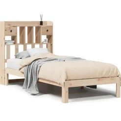 vidaXL Bed met boekenkast zonder matras massief grenenhout 90x200 cm