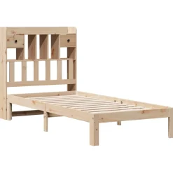 vidaXL Bed met boekenkast zonder matras massief grenenhout 90x200 cm