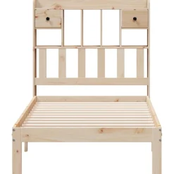 vidaXL Bed met boekenkast zonder matras massief grenenhout 90x200 cm