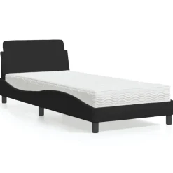 vidaXL Bed met matras "Dover" stof zwart 80x200 cm