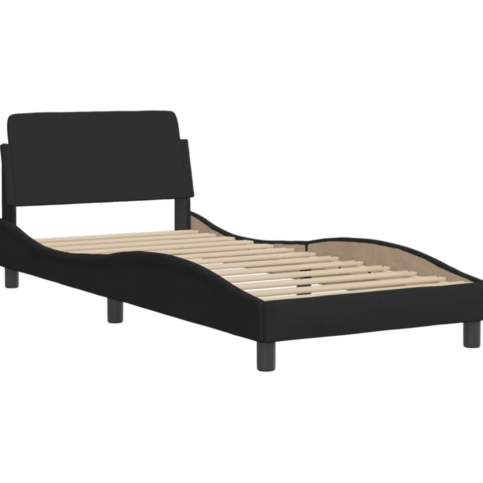 vidaXL Bed met matras "Dover" stof zwart 80x200 cm
