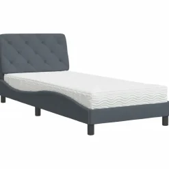 vidaXL Bed met matras fluweel donkergrijs 80x200 cm