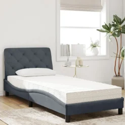 vidaXL Bed met matras fluweel donkergrijs 80x200 cm