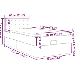 vidaXL Bed poef met matras en LED's 80x200 cm fluweel zwart