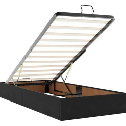 vidaXL Bed poef met matras en LED's 80x200 cm fluweel zwart